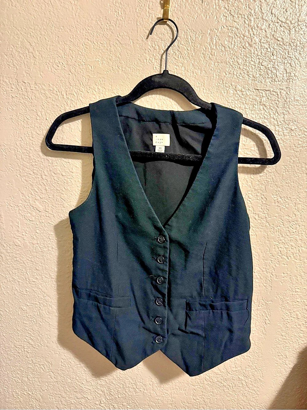 A New Day Women's Button-Front Vest Black
